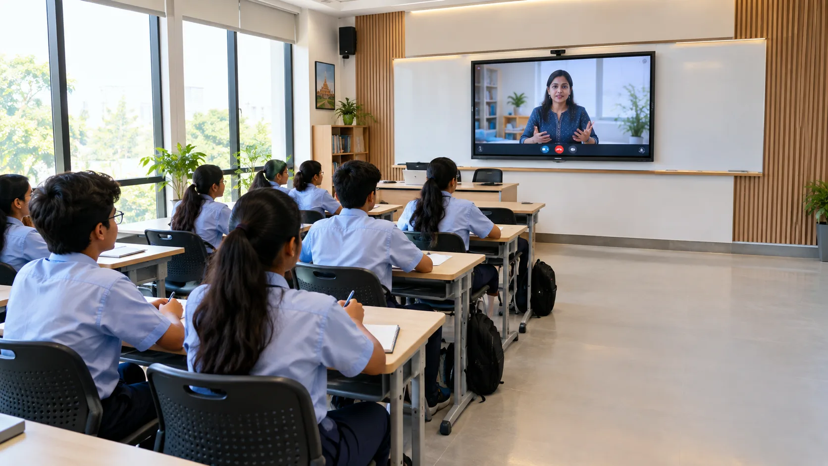 Students in a lecture hall taught by a Nayku instructor