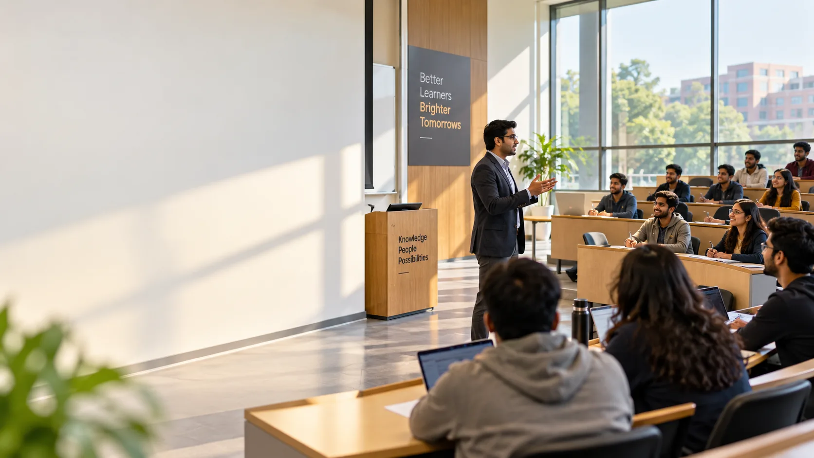 A Nayku instructor teaching a hall of students